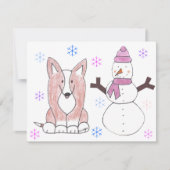Cardigan Welsh Corgi & Snowman (Voorkant)