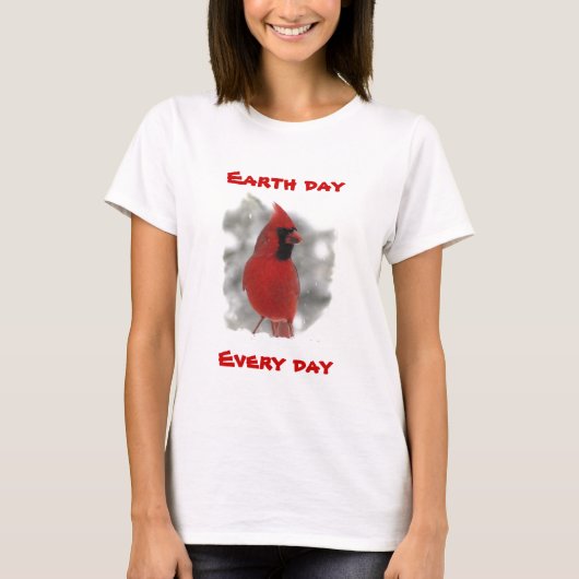 Cardinaal Earth Day Shirt (Voorkant)