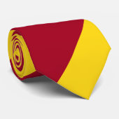 Cardinaal- en goudbrede streep stropdas (Opgerold)