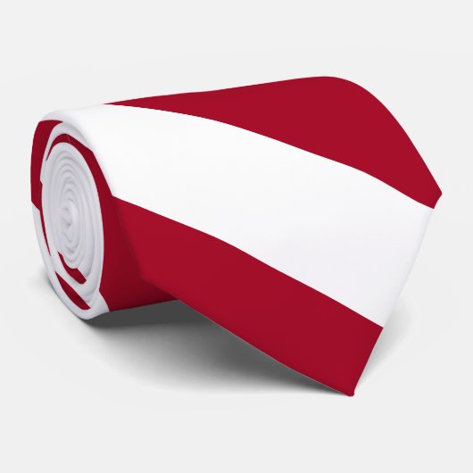 Cardinaal en White II University Stripe Stropdas (Opgerold)