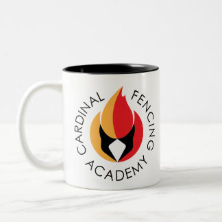 Cardinaal Fencing Academy Logo Tweekleurige Koffiemok