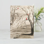 Cardinaal Flat Notecard Bedankkaart (Staand voorkant)