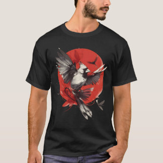 Cardinal 3 Japanese Red Sun Ink Wash Art. Part 3/3 T-shirt