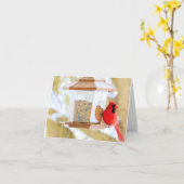 Cardinal à la source - Carte blanche (Fleur jaune)