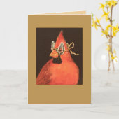 cardinal avec carte de masque de graines de tourne (Fleur jaune)