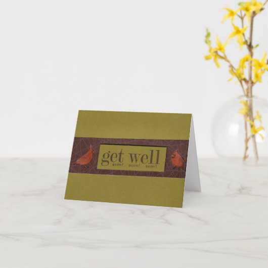 Cardinal bientôt, carte (Fleur jaune)