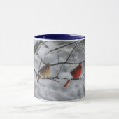 Cardinal Bird Couple in Snow Tree Nature Mug Mok (Midden)