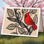 Cardinal Bird & Feuilles Merci Pour Le Soutien Fun