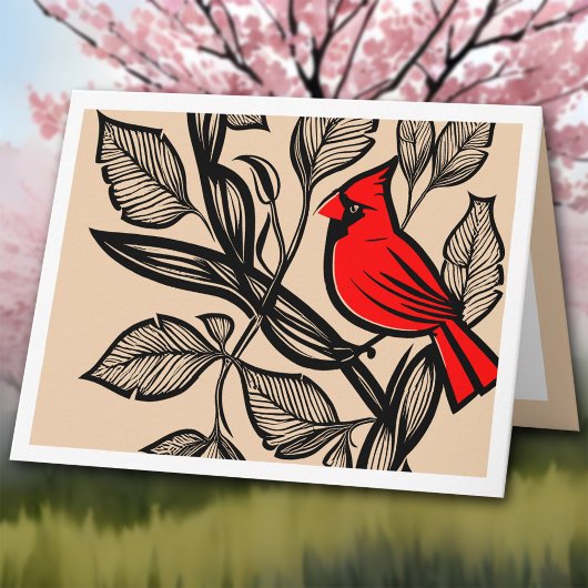 Cardinal Bird & Feuilles Merci Pour Le Soutien Fun