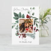 Cardinal Bird & Pine Joyeux Carte photo de Noël (Debout devant)