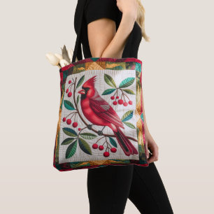 Cardinal Bird Quilt, Sacs fourre-tout - Vibrant Re