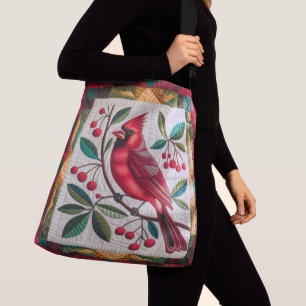 Cardinal Bird Quilt, Sacs fourre-tout - Vibrant Re