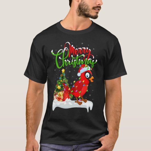 Cardinal Bird Xmas Decoration Santa Cardinal Chri T-shirt (Voorkant)