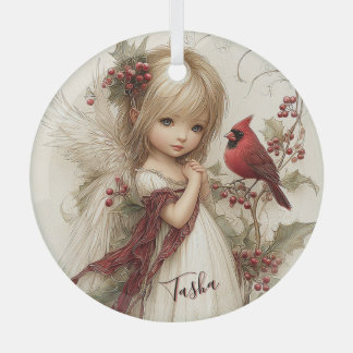 Cardinal Blessings in Quiet Snow Glas Ornament