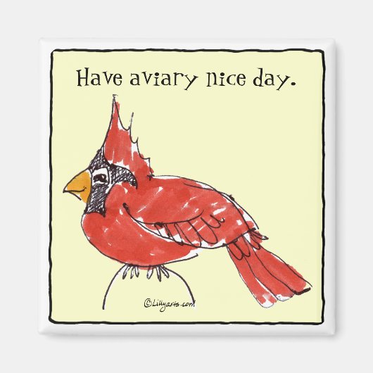 Cardinal Cardinal Cute Magnet personnalisé (Devant)