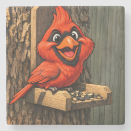 Cardinal caricature stenen onderzetter