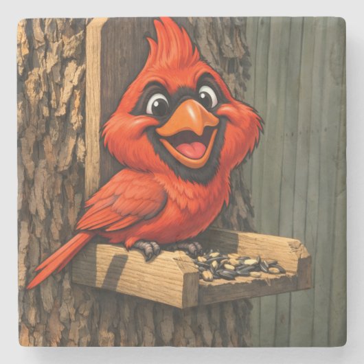 Cardinal caricature stenen onderzetter (Voorkant)