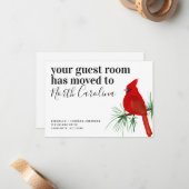 Cardinal Caroline du Nord - Faire-part mobile (Devant/Arrière en situation)