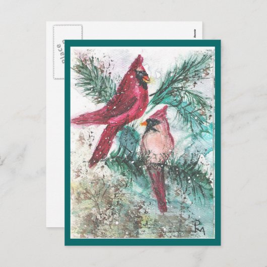 Cardinal Carte de vacances (Devant / Derrière)