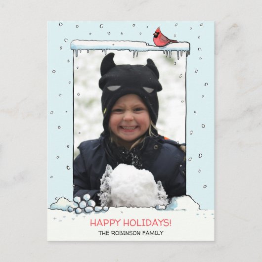 Cardinal Christmas card, Cardinal photo carte post (Devant)