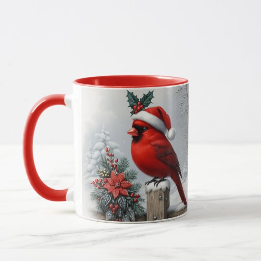 Cardinal Christmas Mug Sublimation Design (Gauche)
