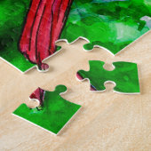 Cardinal dans Puzzle de peinture aquarelle foresti (Côté)