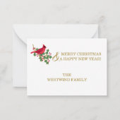 Cardinal de Noël Confort et Carte Joy Flat Note (Dos)