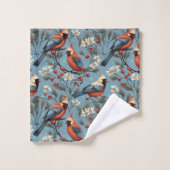 Cardinal de Noël d'hiver  (Gant de toilette)