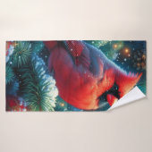 Cardinal de Noël/hiver (Serviette de bain)