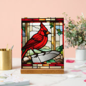 Cardinal de protection inspiré du vitrail (Mariage)