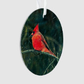 Cardinal d'hiver en tempête de neige - Amélioré (devant)