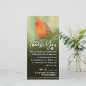 Cardinal en épinette 4x8 Carte de remerciements de (Debout devant)