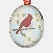 Cardinal et Dogwood Aquarelle Ornement (Gauche)