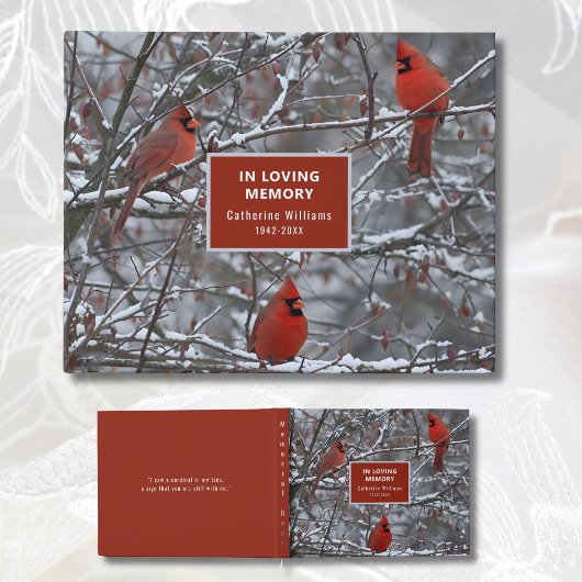 Cardinal Foil Funeral Livre D'Invitation En Mémoir