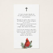 Cardinal Funeral Loving Memory Cross Prayer Card (Dos)