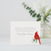 Cardinal Funeral Memorial Merci note (Debout devant)