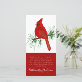 Cardinal Funeral Memorial Merci note (Debout devant)