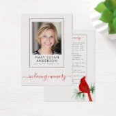 Cardinal Funeral Memorial Photo Prayer Card (Bureau)