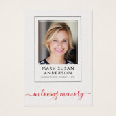 Cardinal Funeral Memorial Photo Prayer Card (Devant)