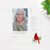 Cardinal Funeral Memorial Photo Prayer Card (Bureau)