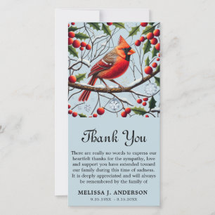Cardinal Funeral Memorial Sympathy Carte de remerc