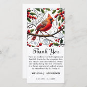 Cardinal Funeral Memorial Sympathy Carte de remerc (Devant / Derrière)