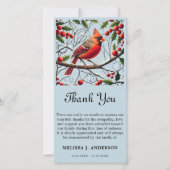 Cardinal Funeral Memorial Sympathy Carte de remerc (Devant)