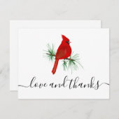 Cardinal Funeral Memorial Sympathy Carte de remerc (Devant / Derrière)