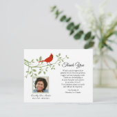 Cardinal Funeral Merci Photo Card (Debout devant)