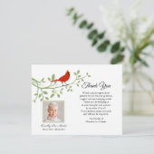 Cardinal Funeral Merci Photo Card (Debout devant)