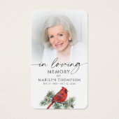 Cardinal In Loving Memory Photo Prayer Card (Devant)