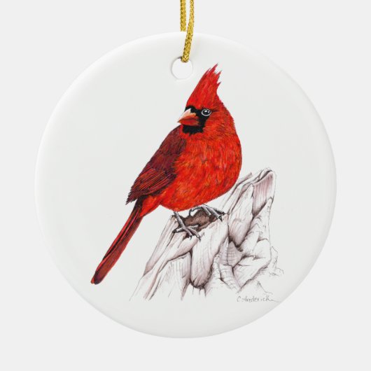 Cardinal Keramisch Ornament (Voorkant)