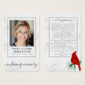 Cardinal Marble Funeral Photo Prière Card (Devant & derrière)