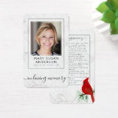 Cardinal Marble Funeral Photo Prière Card (Bureau)